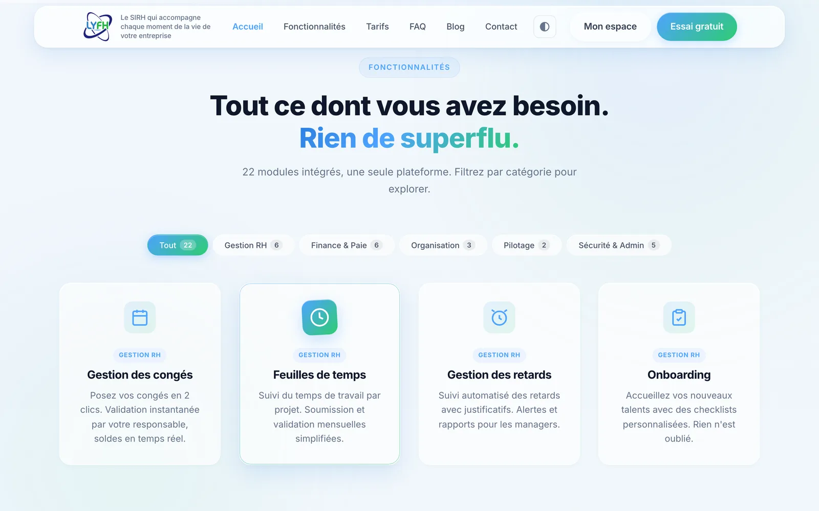 Autre écran de LYFH